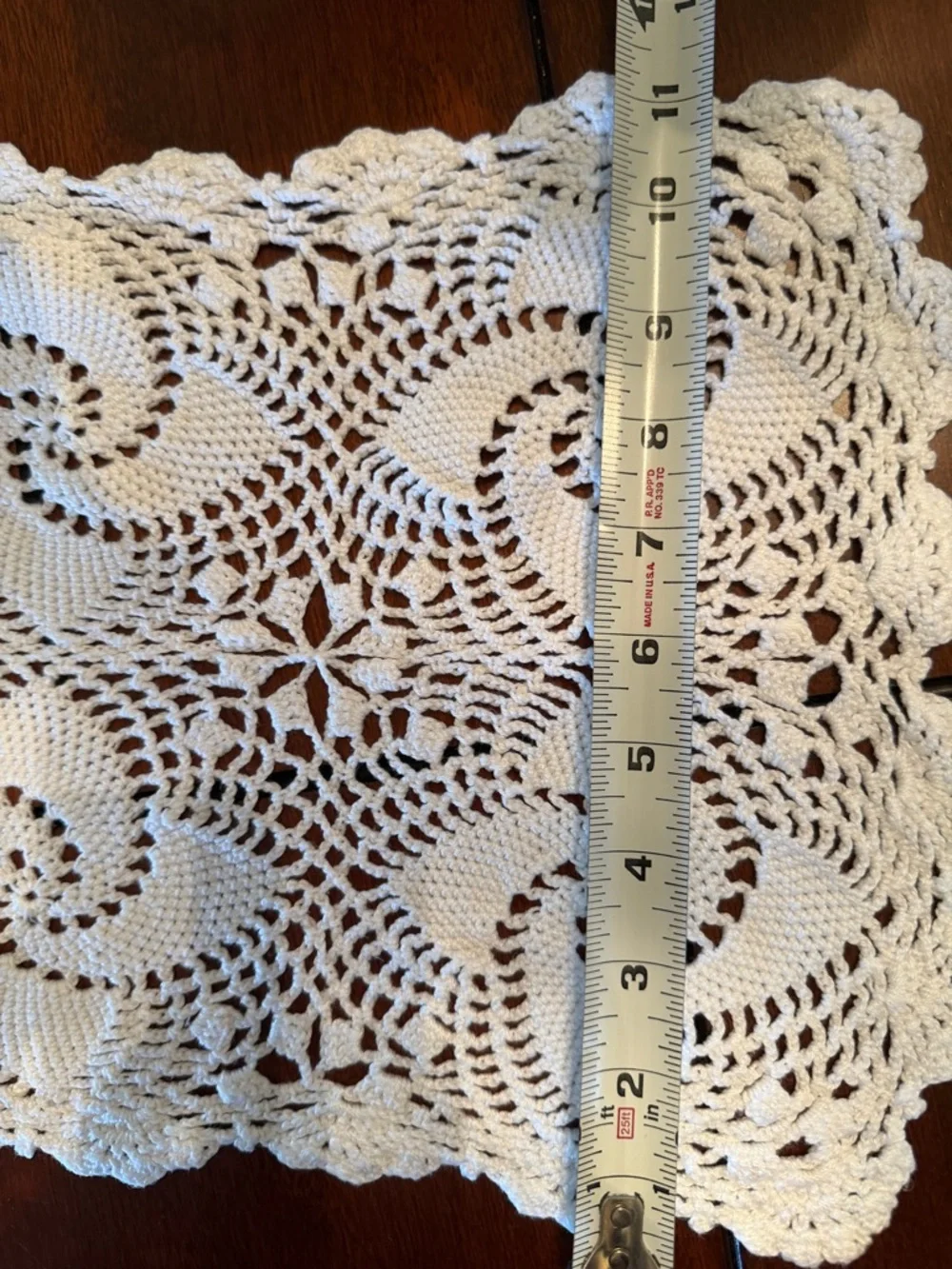 Handmade White Crochet Placemats for Twelve